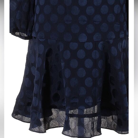 Draper James Tie Neck Flounce Shift Dress NWOT Sz 1X navy blue - Picture 9 of 11